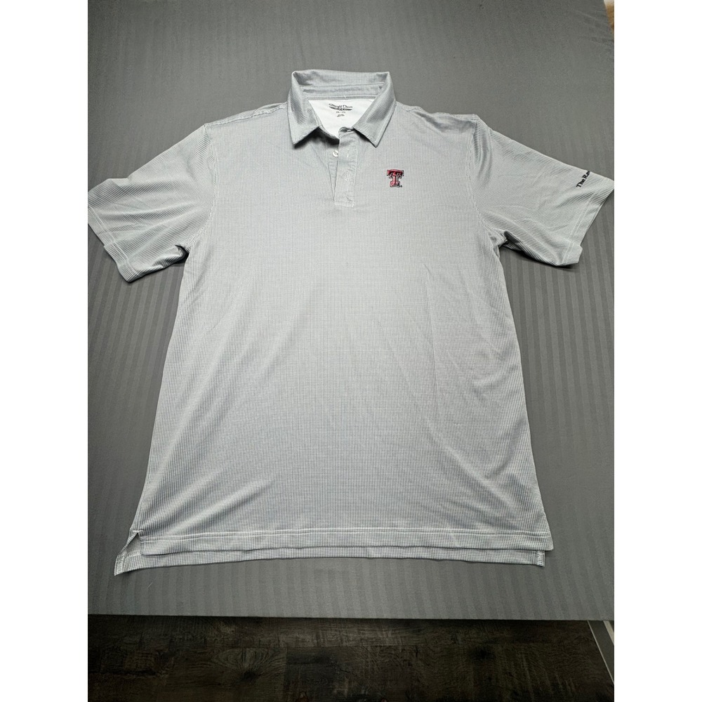 Straight Down Texas Tech Red Raiders Rawls Course Golf Polo Grey Mens XXL